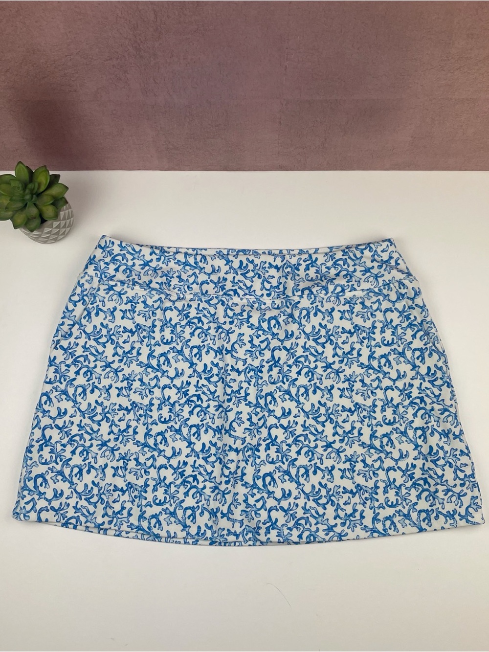 Tommy Bahama Golf & Tennis Blue White Coral Reef Tropical Skirt With Shorts